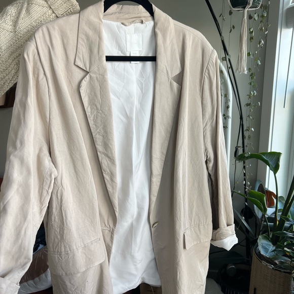 Linen blend oversized h&m blazer - Picture 1 of 4